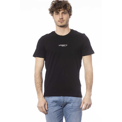 Black Cotton Men T-Shirt-Ungaro Sport-LabelTerrace.com