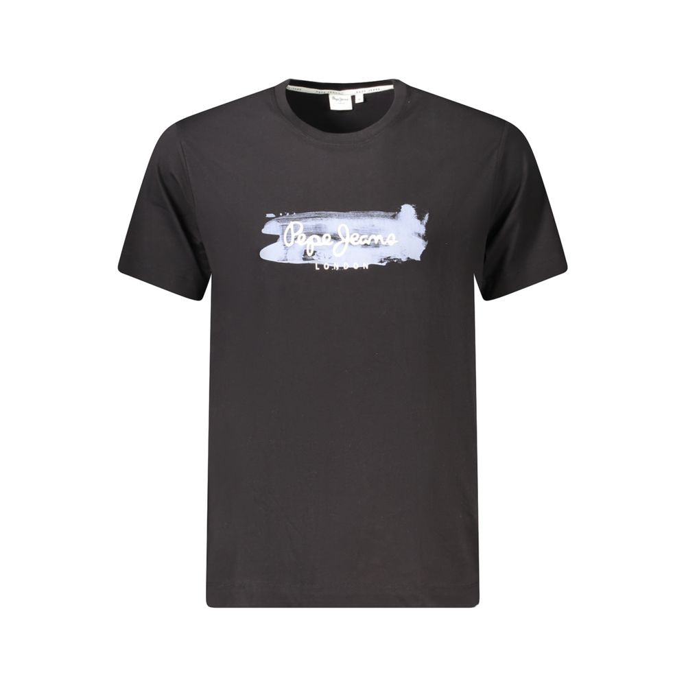 Black Cotton Men T-Shirt-Pepe Jeans-LabelTerrace.com