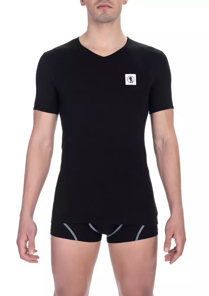 Black Cotton Men T-Shirt-Bikkembergs-LabelTerrace.com