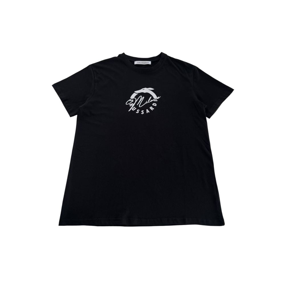 Black Cotton Men T-Shirt-Trussardi Beachwear-LabelTerrace.com