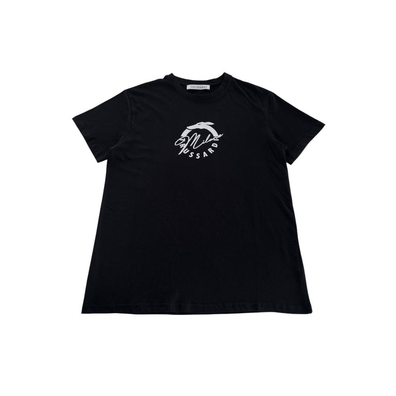 Black Cotton Men T-Shirt-Trussardi Beachwear-LabelTerrace.com