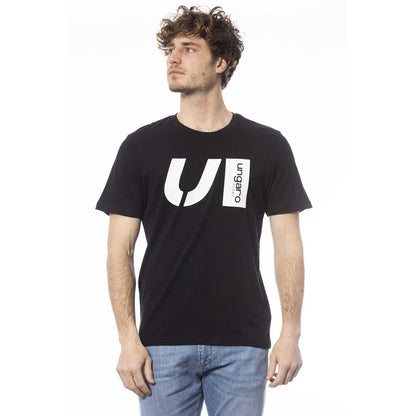 Black Cotton Men T-Shirt-Ungaro Sport-LabelTerrace.com
