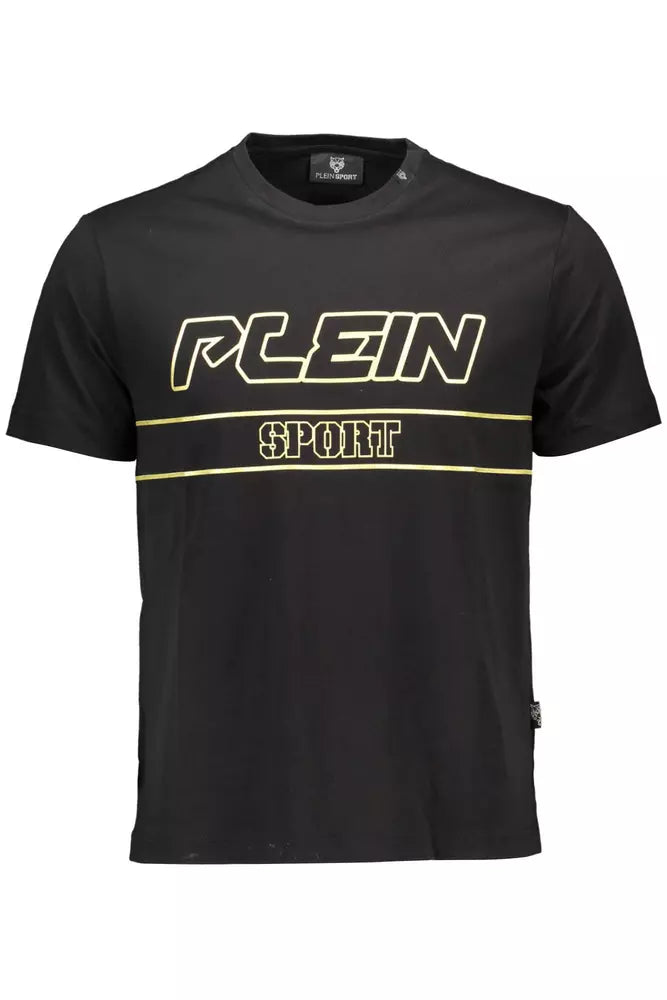 Black Cotton Men T-Shirt-Plein Sport-LabelTerrace.com