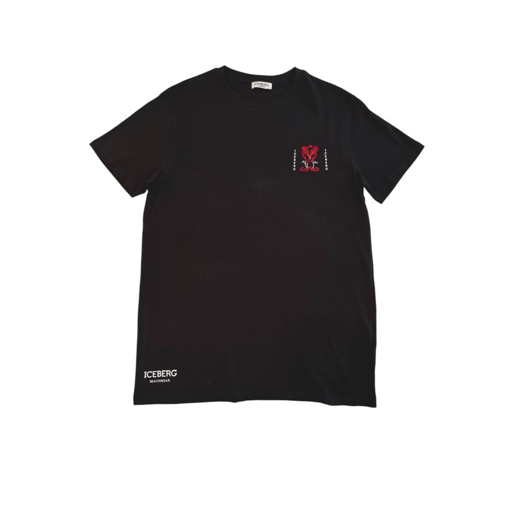 Black Cotton Men T-Shirt-Iceberg-LabelTerrace.com