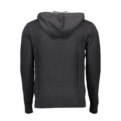 Sort bomulds cardigan til mænd