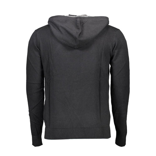 Sort bomulds cardigan til mænd