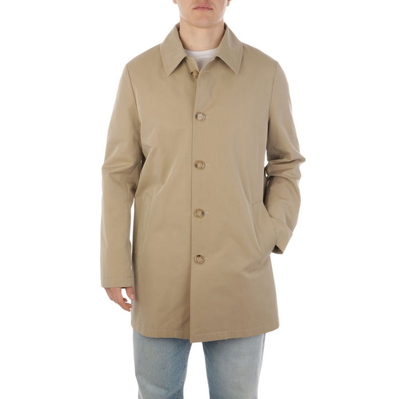 Black Cotton Men's Coat
