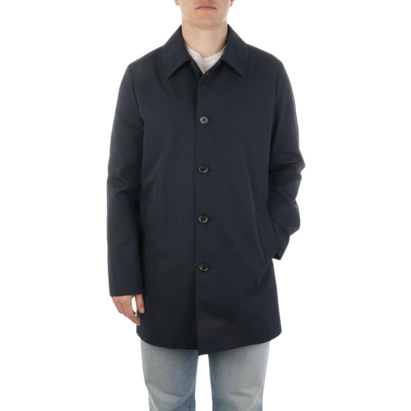 Black Cotton Mens Coat