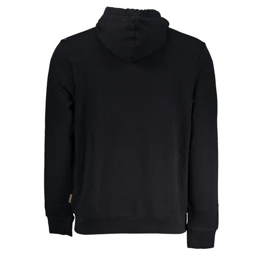 Black Cotton Men's Hooded Sweater-Napapijri-LabelTerrace.com