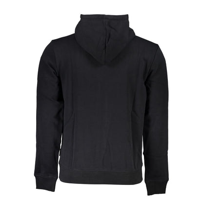 Black Cotton Men's Hooded Sweater-Napapijri-LabelTerrace.com