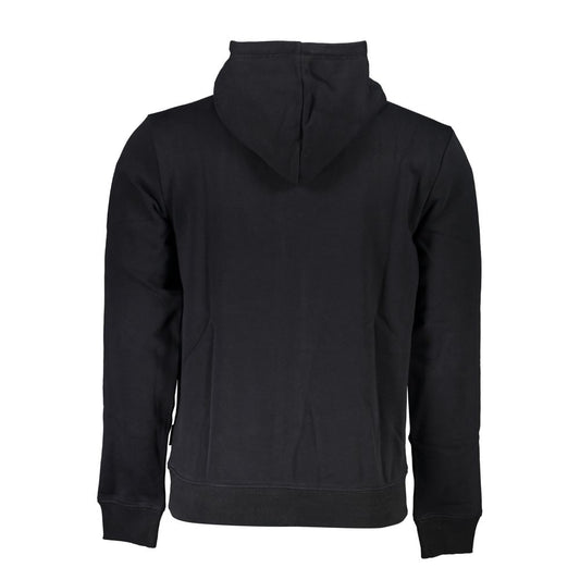 Black Cotton Men's Hooded Sweater-Napapijri-LabelTerrace.com