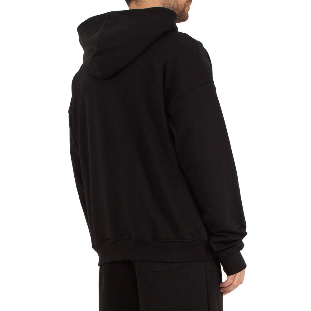 Black Cotton Men's Hooded Sweatshirt-Comme Des Fuckdown-LabelTerrace.com