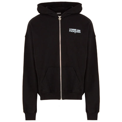 Black Cotton Men's Hooded Sweatshirt-Comme Des Fuckdown-LabelTerrace.com