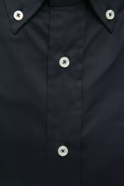 Black Cotton Men's Shirt-Robert Friedman-LabelTerrace.com