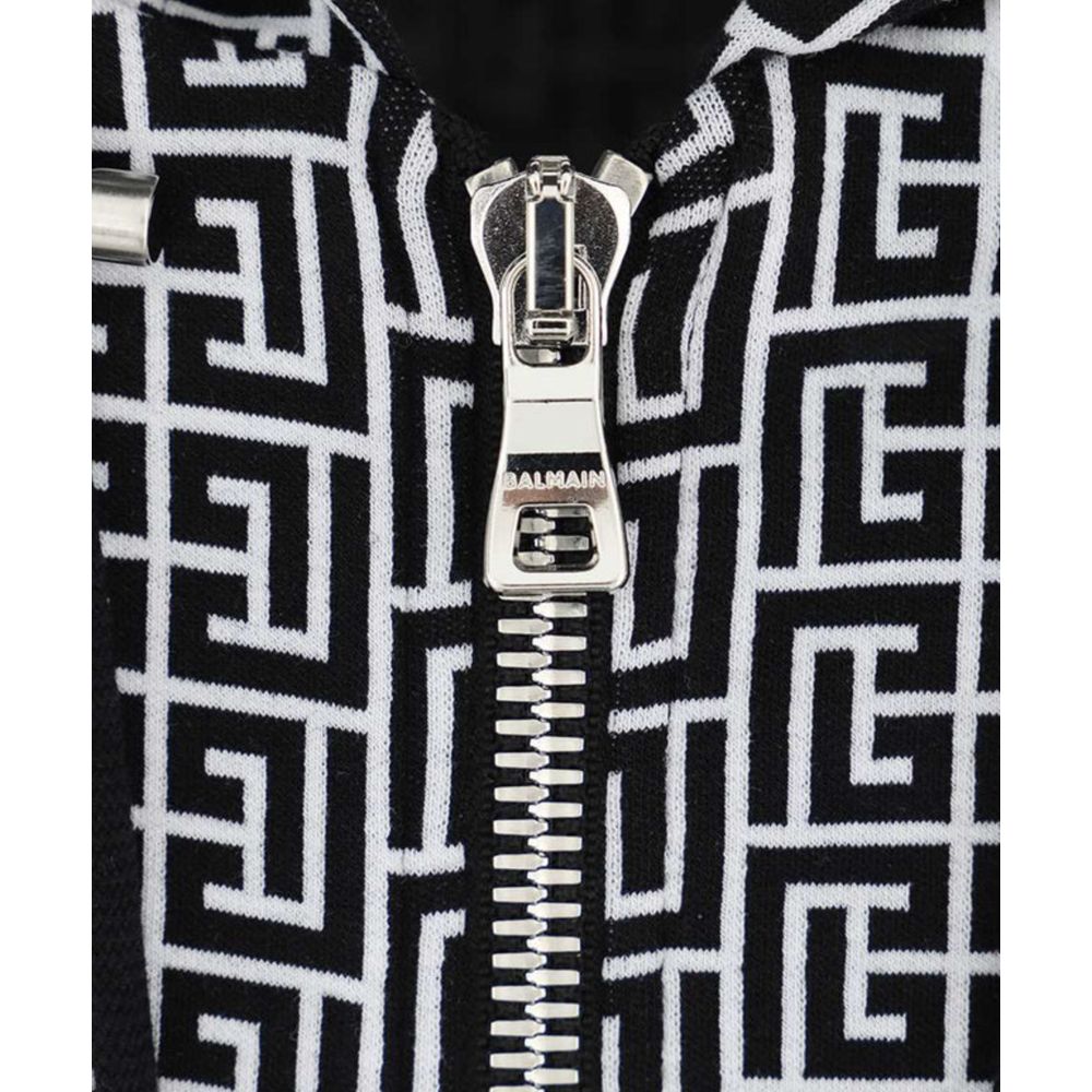 Black Cotton Men's Sweater-Balmain-LabelTerrace.com