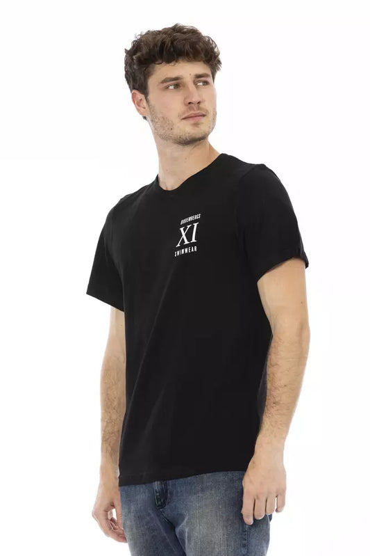 Black Cotton Men's T-Shirt-Bikkembergs-LabelTerrace.com