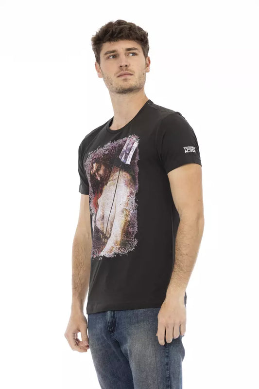 Black Cotton Men's T-Shirt-Trussardi Action-LabelTerrace.com