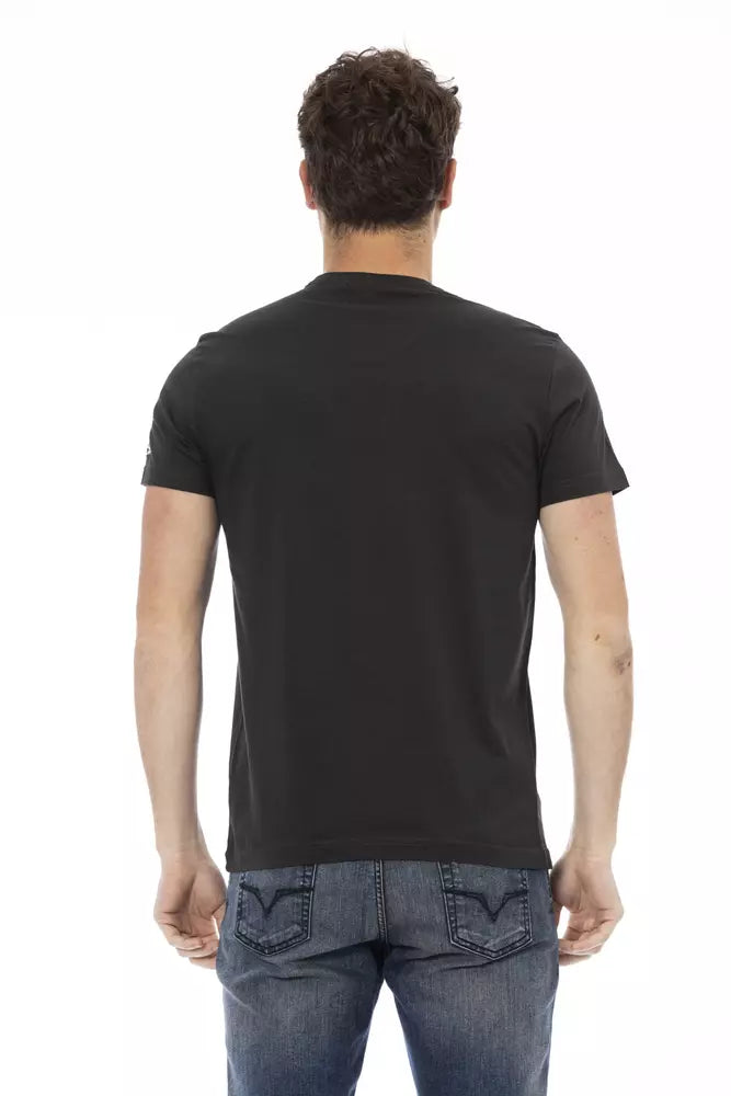 Black Cotton Men's T-Shirt-Trussardi Action-LabelTerrace.com