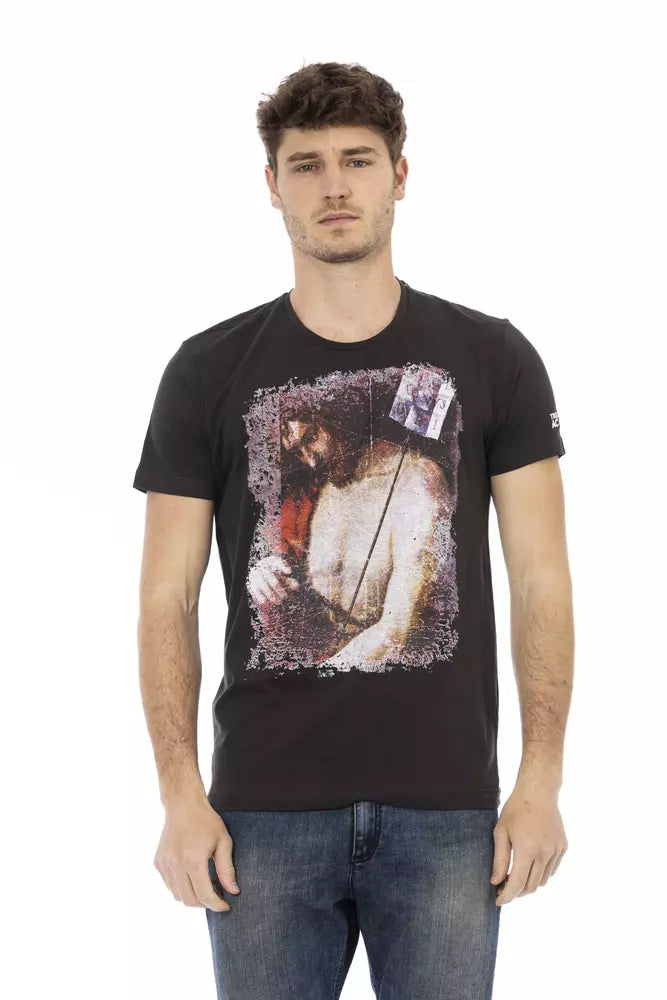 Black Cotton Men's T-Shirt-Trussardi Action-LabelTerrace.com