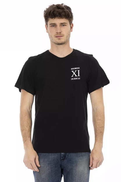 Black Cotton Men's T-Shirt-Bikkembergs-LabelTerrace.com