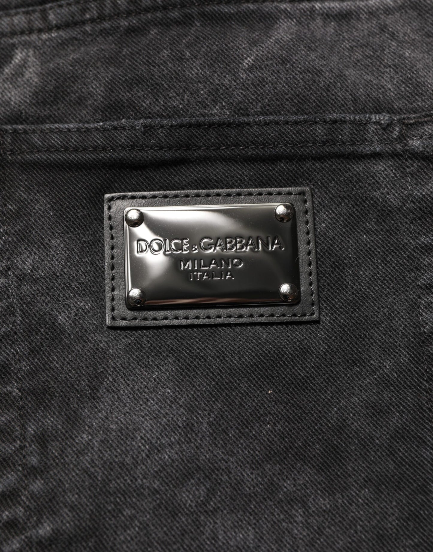 Black Cotton Mid Waist Denim Men Bermuda Short