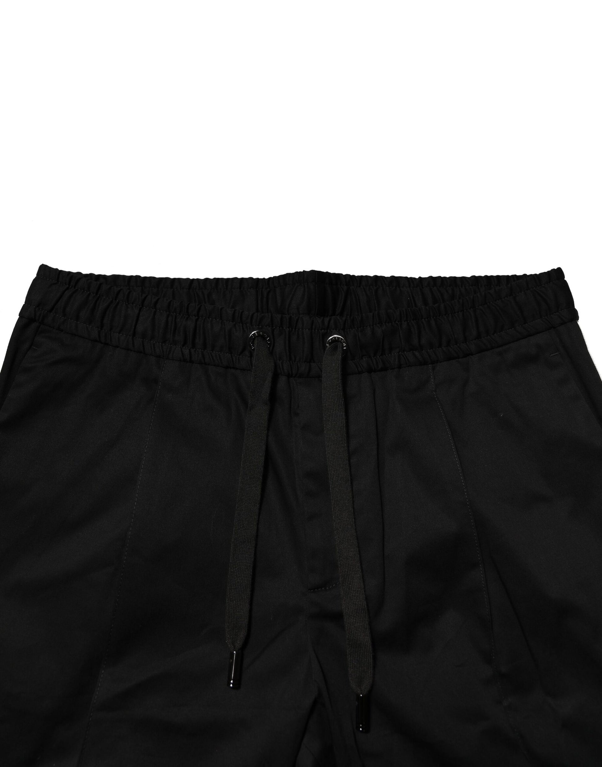 Black Cotton Mid Waist Jogger Pants-Dolce & Gabbana-LabelTerrace.com