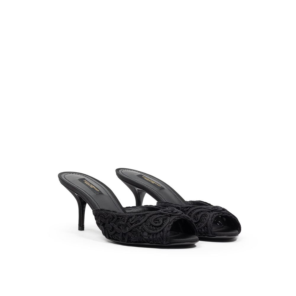 Black Cotton Sandal-Dolce & Gabbana-LabelTerrace.com