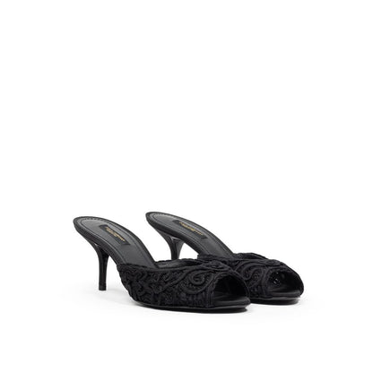 Black Cotton Sandal-Dolce & Gabbana-LabelTerrace.com