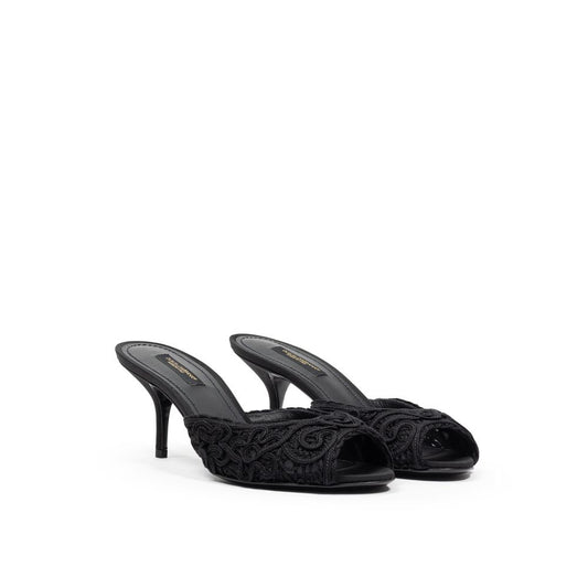 Black Cotton Sandal-Dolce & Gabbana-LabelTerrace.com