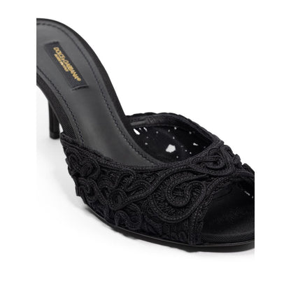 Black Cotton Sandal-Dolce & Gabbana-LabelTerrace.com
