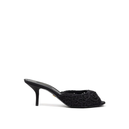 Black Cotton Sandal-Dolce & Gabbana-LabelTerrace.com