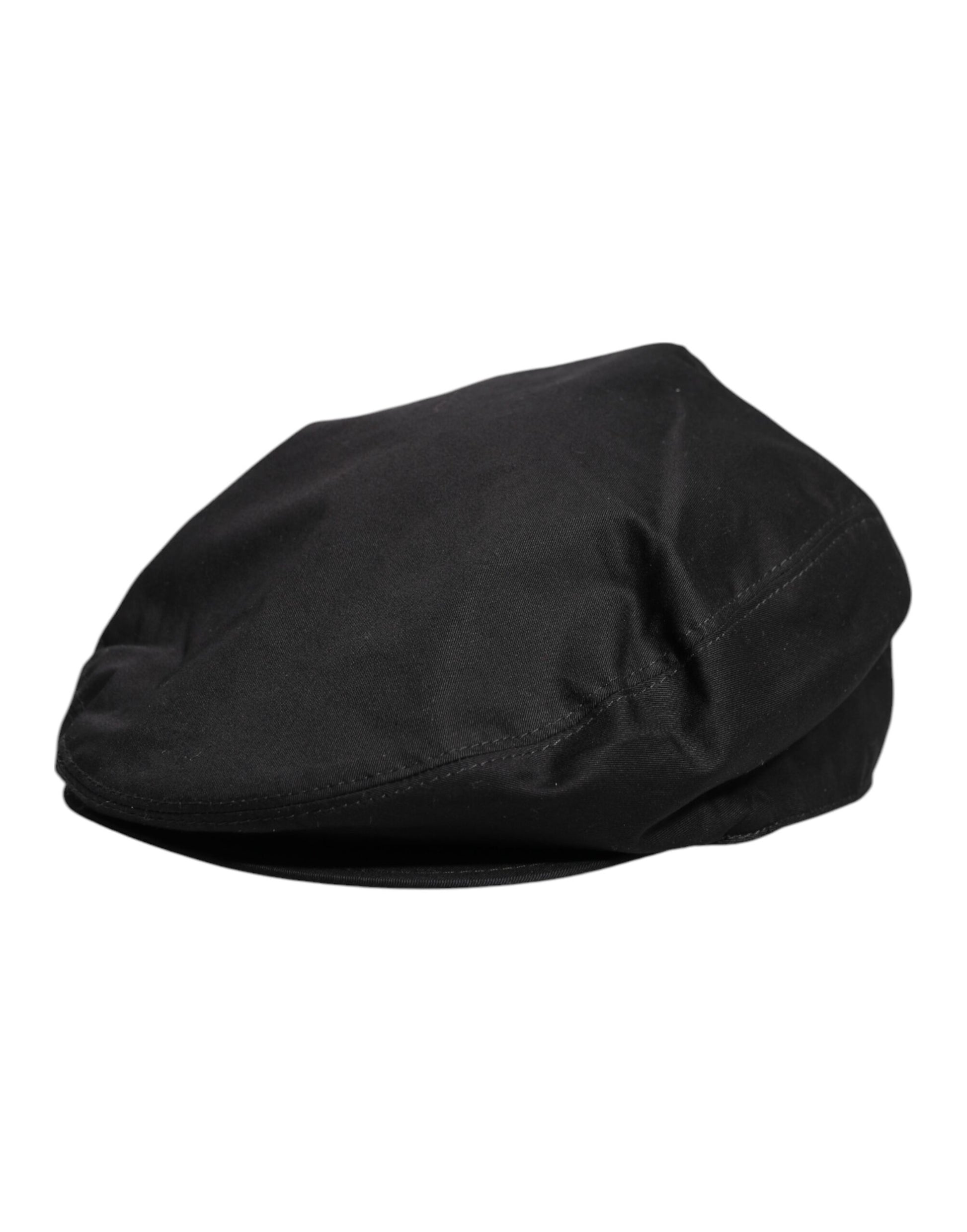 Black Cotton Newsboy Capello Cabbie Hat-Dolce & Gabbana-LabelTerrace.com