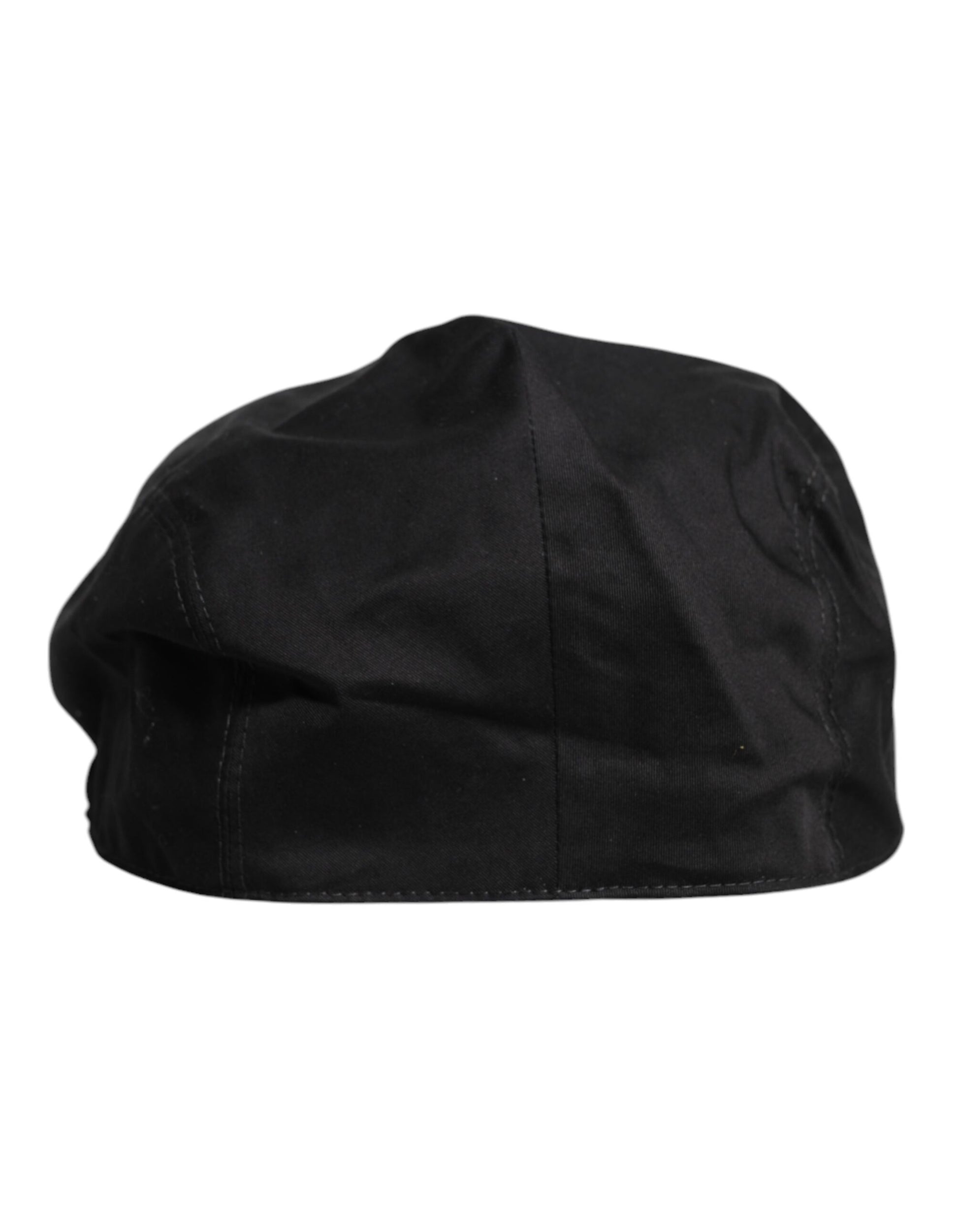 Black Cotton Newsboy Capello Cabbie Hat-Dolce & Gabbana-LabelTerrace.com