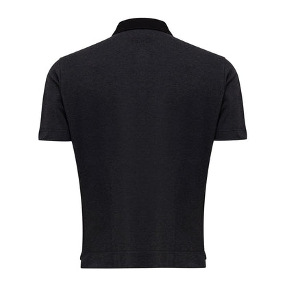 Black Cotton Polo Shirt-Fendi-LabelTerrace.com