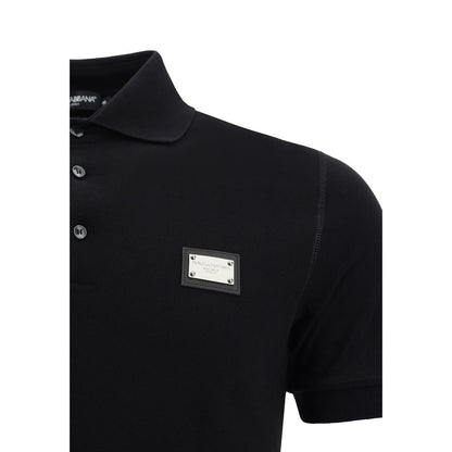 Black Cotton Polo Shirt