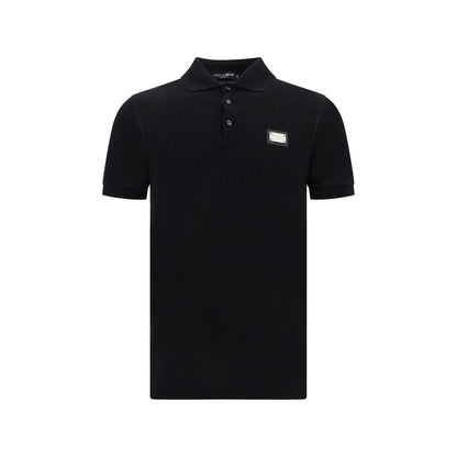 Black Cotton Polo Shirt