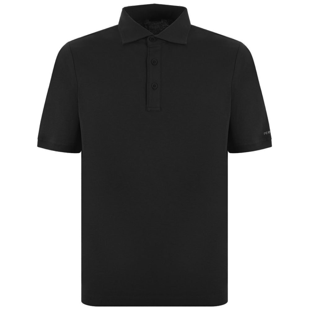 Black Cotton Polo Shirt-People Of Shibuya-LabelTerrace.com
