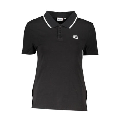 Black Cotton Polo Shirt-Fila-LabelTerrace.com