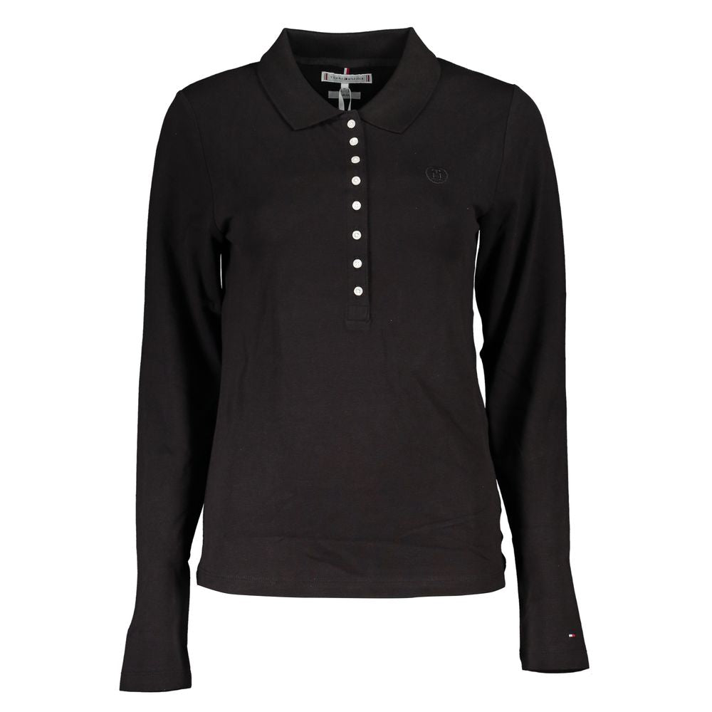 Black Cotton Polo Shirt-Tommy Hilfiger-LabelTerrace.com
