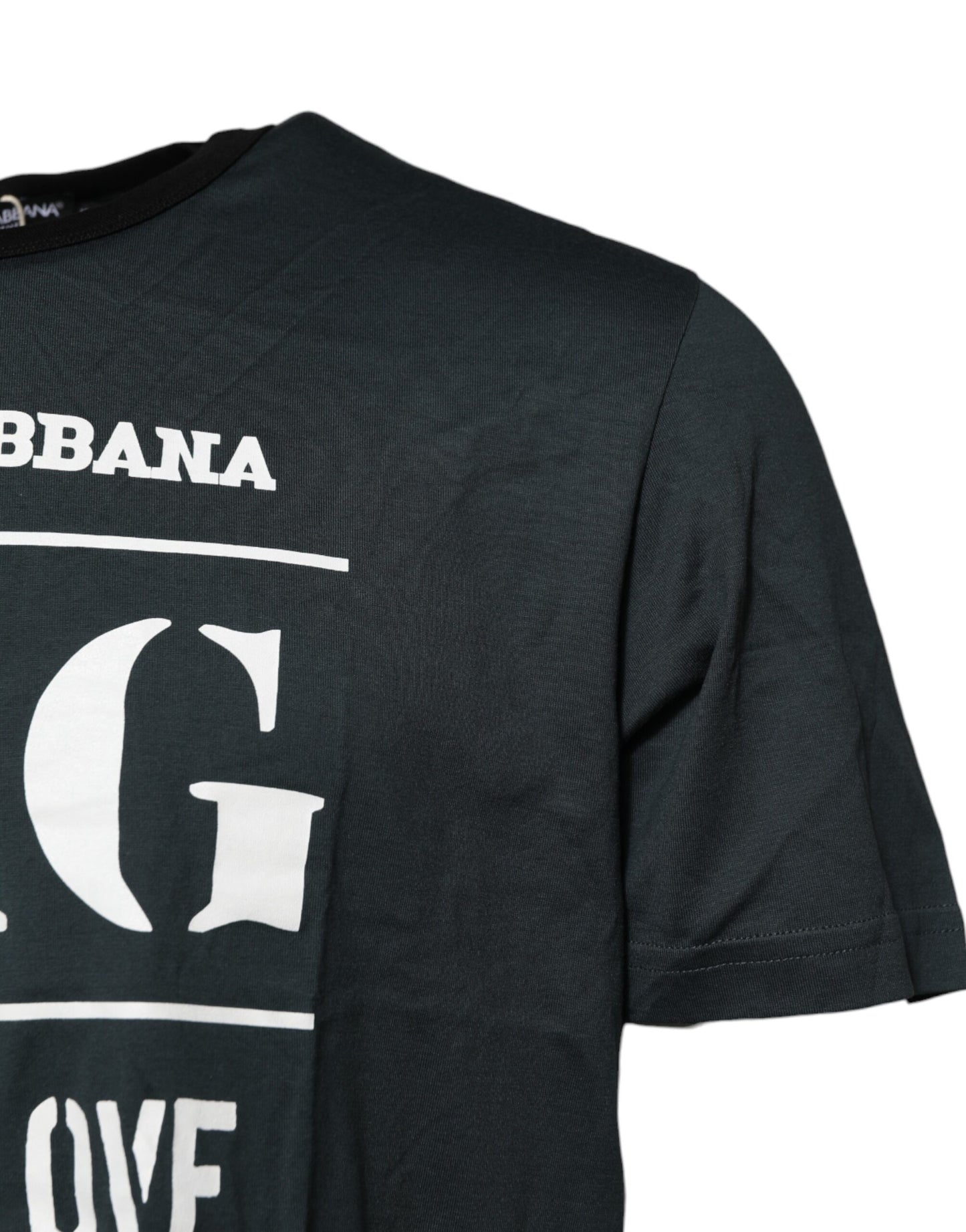 Black Cotton Printed Short Sleeves T-shirt-Dolce & Gabbana-LabelTerrace.com