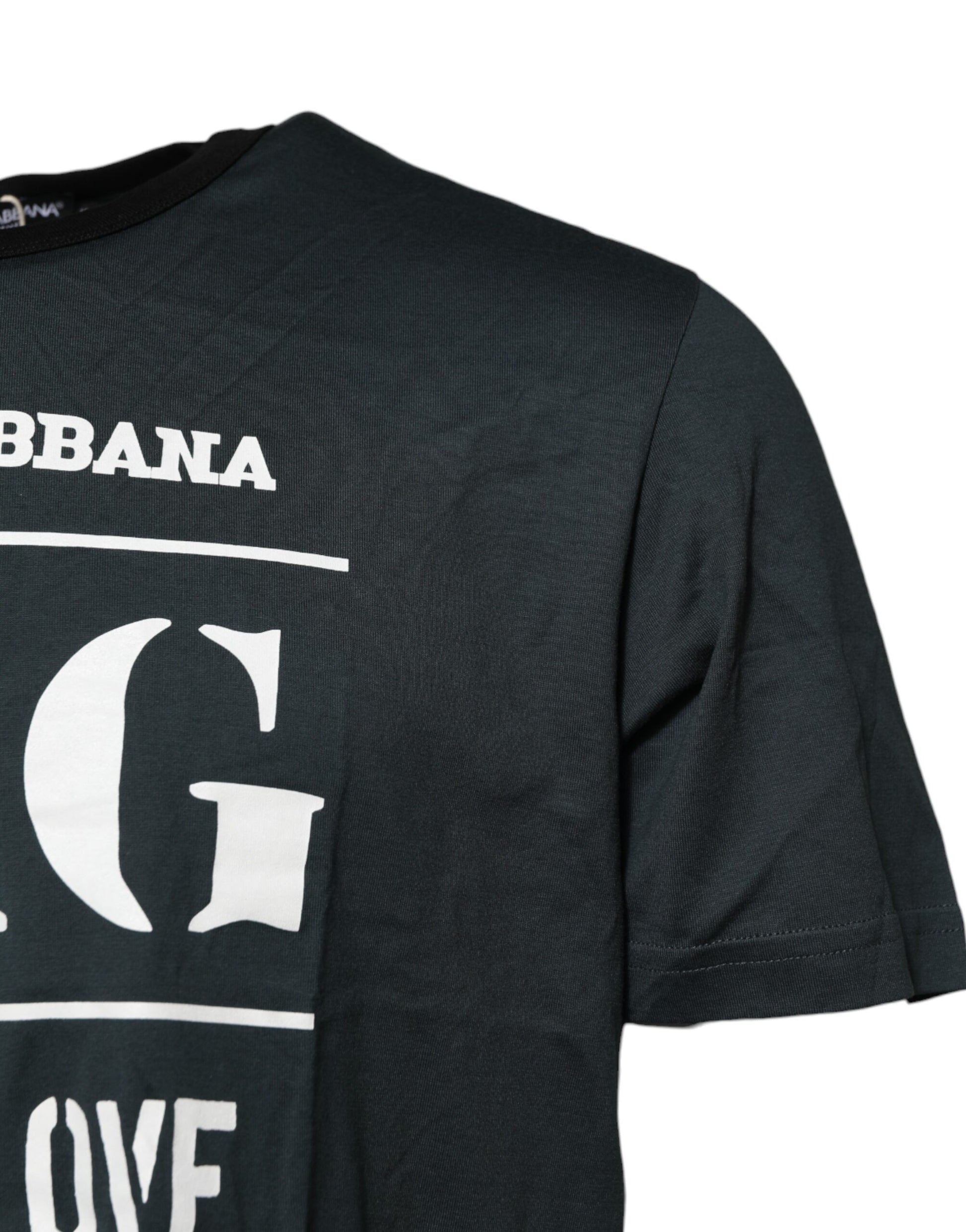 Black Cotton Printed Short Sleeves T-shirt-Dolce & Gabbana-LabelTerrace.com