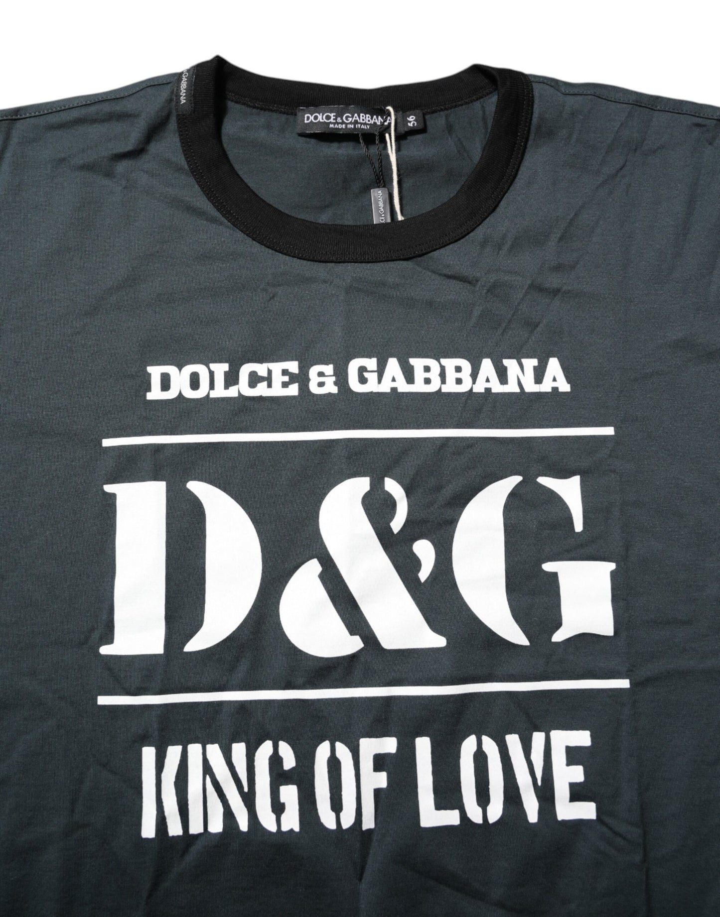 Black Cotton Printed Short Sleeves T-shirt-Dolce & Gabbana-LabelTerrace.com