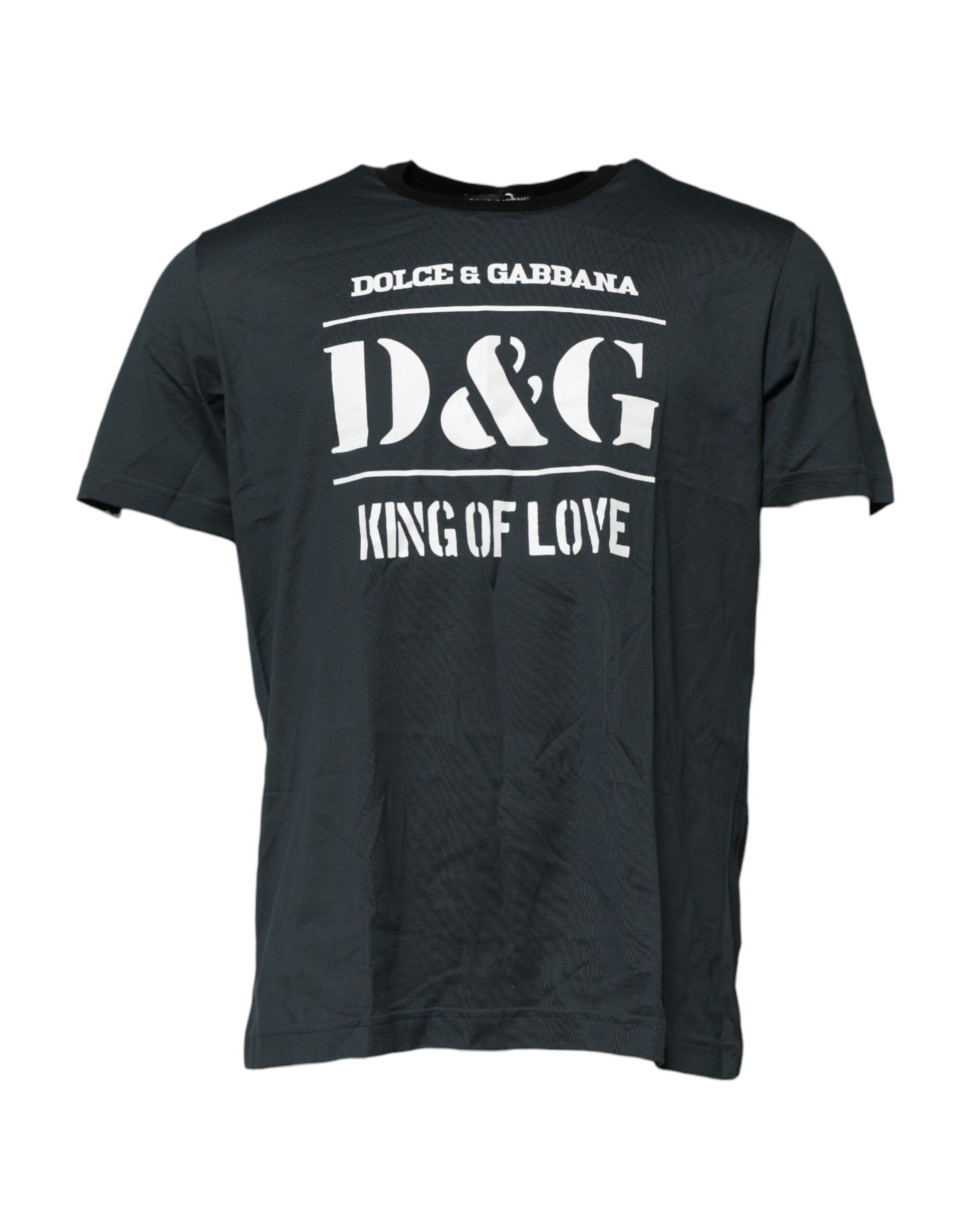 Black Cotton Printed Short Sleeves T-shirt-Dolce & Gabbana-LabelTerrace.com