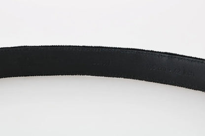 Black Cotton Royal Bee Embroidery Belt-Dolce & Gabbana-LabelTerrace.com