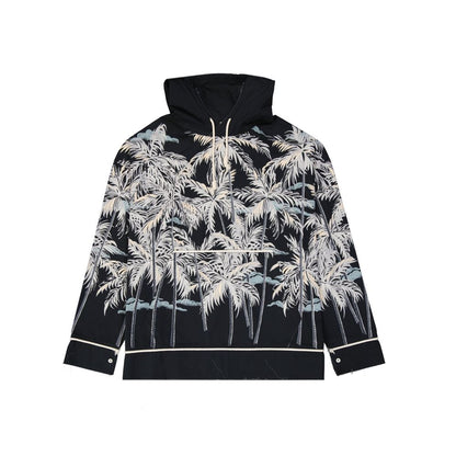 Hooded Printed Shirt-Palm Angels-LabelTerrace.com