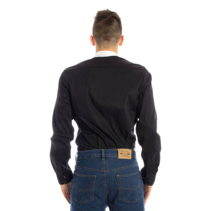 Black Cotton Shirt-Papete-LabelTerrace.com