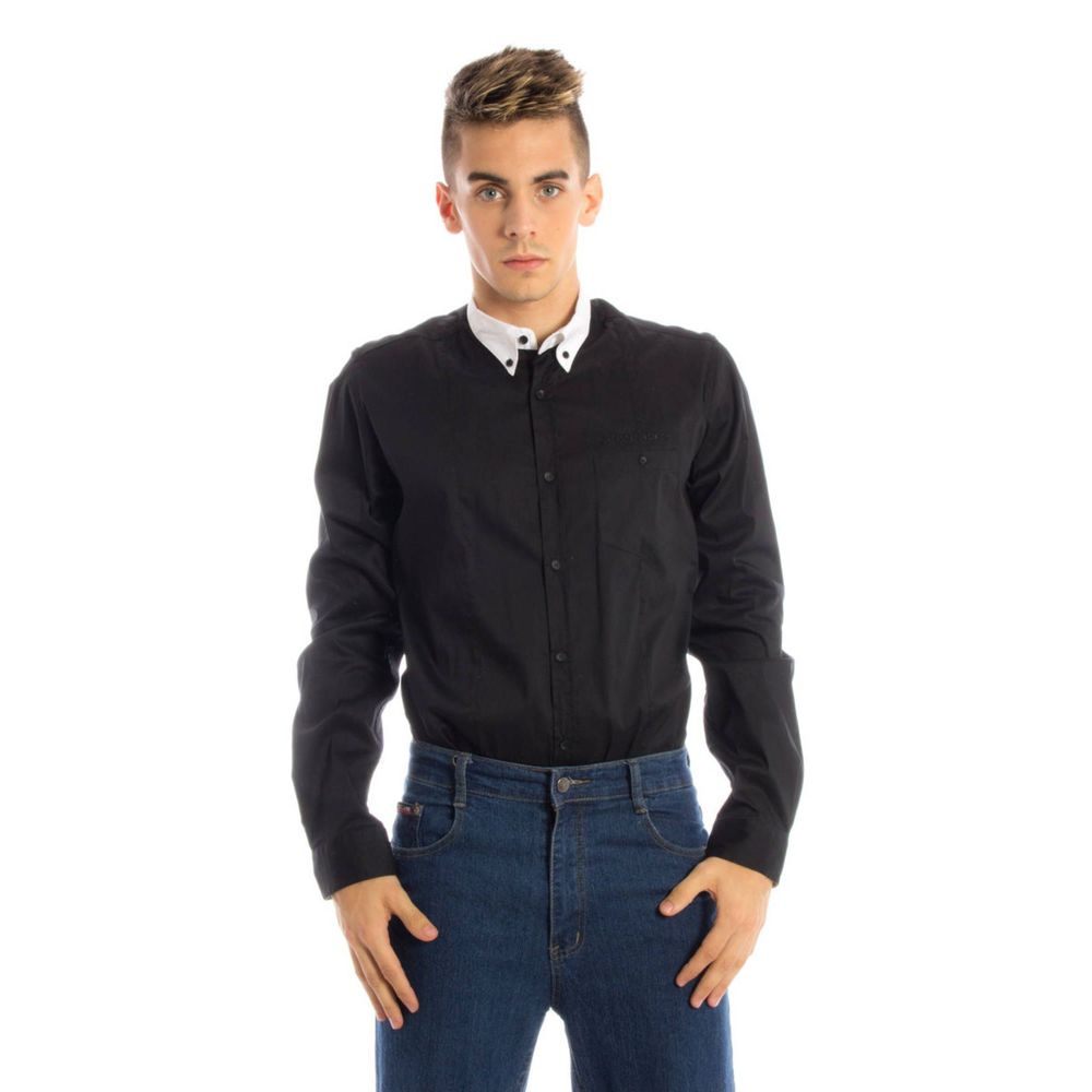 Black Cotton Shirt-Papete-LabelTerrace.com