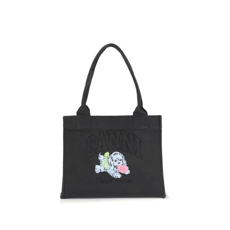 Black Cotton Shoulder Bag