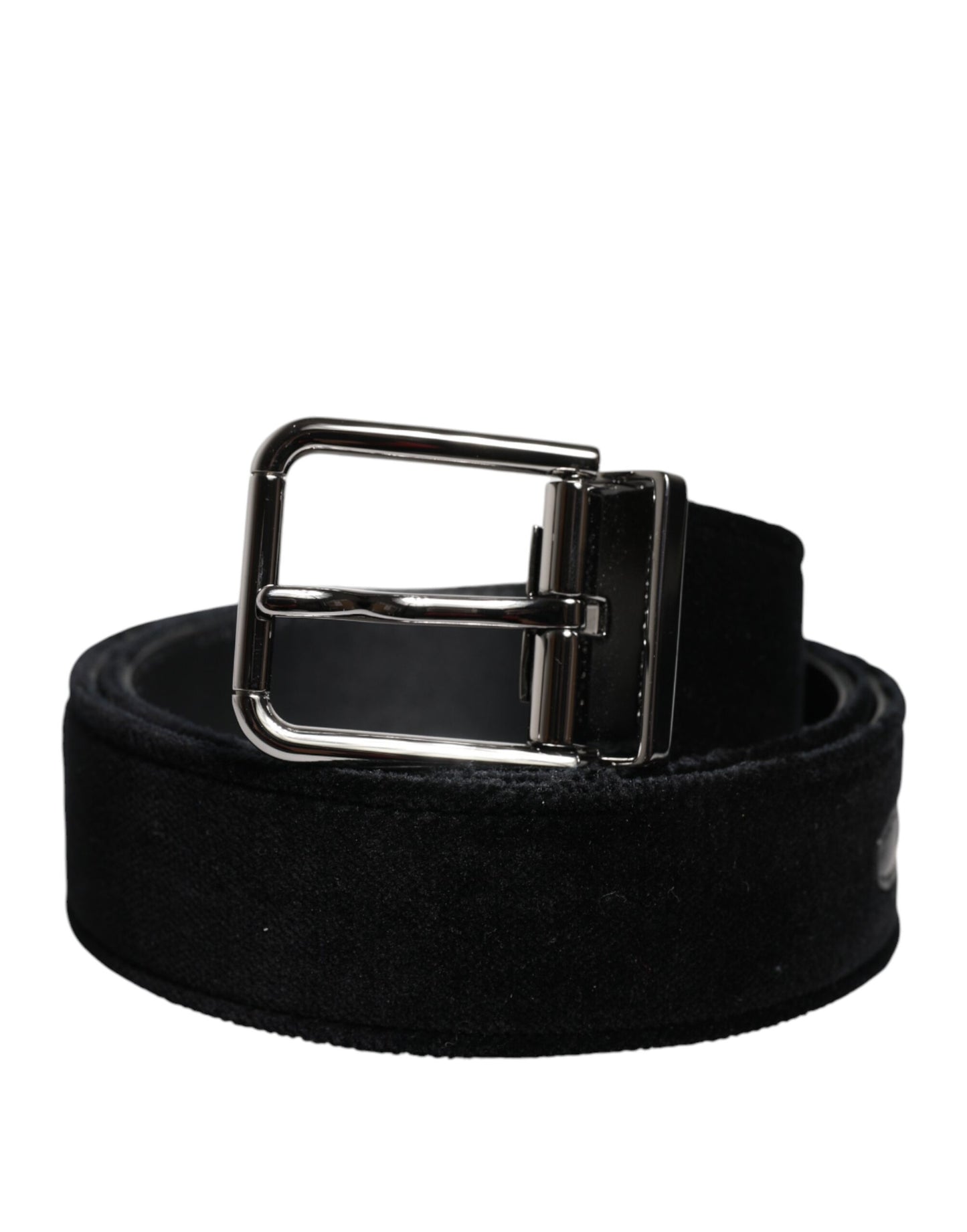 Black Cotton Silver Tone Metal Buckle Belt-Dolce & Gabbana-LabelTerrace.com