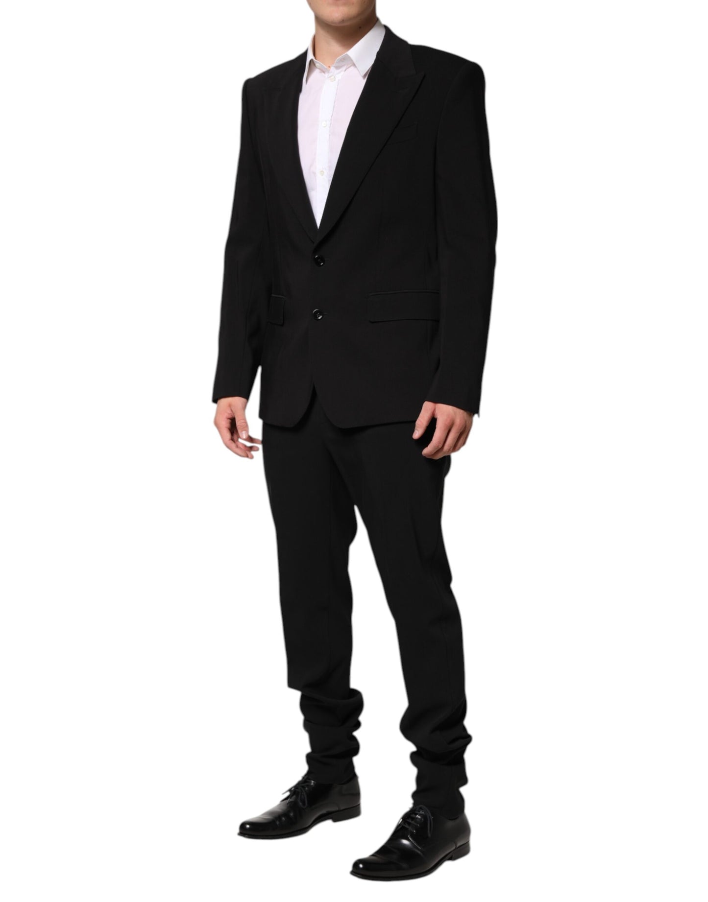Black Cotton Single Breasted 2 Piece Suit-Dolce & Gabbana-LabelTerrace.com
